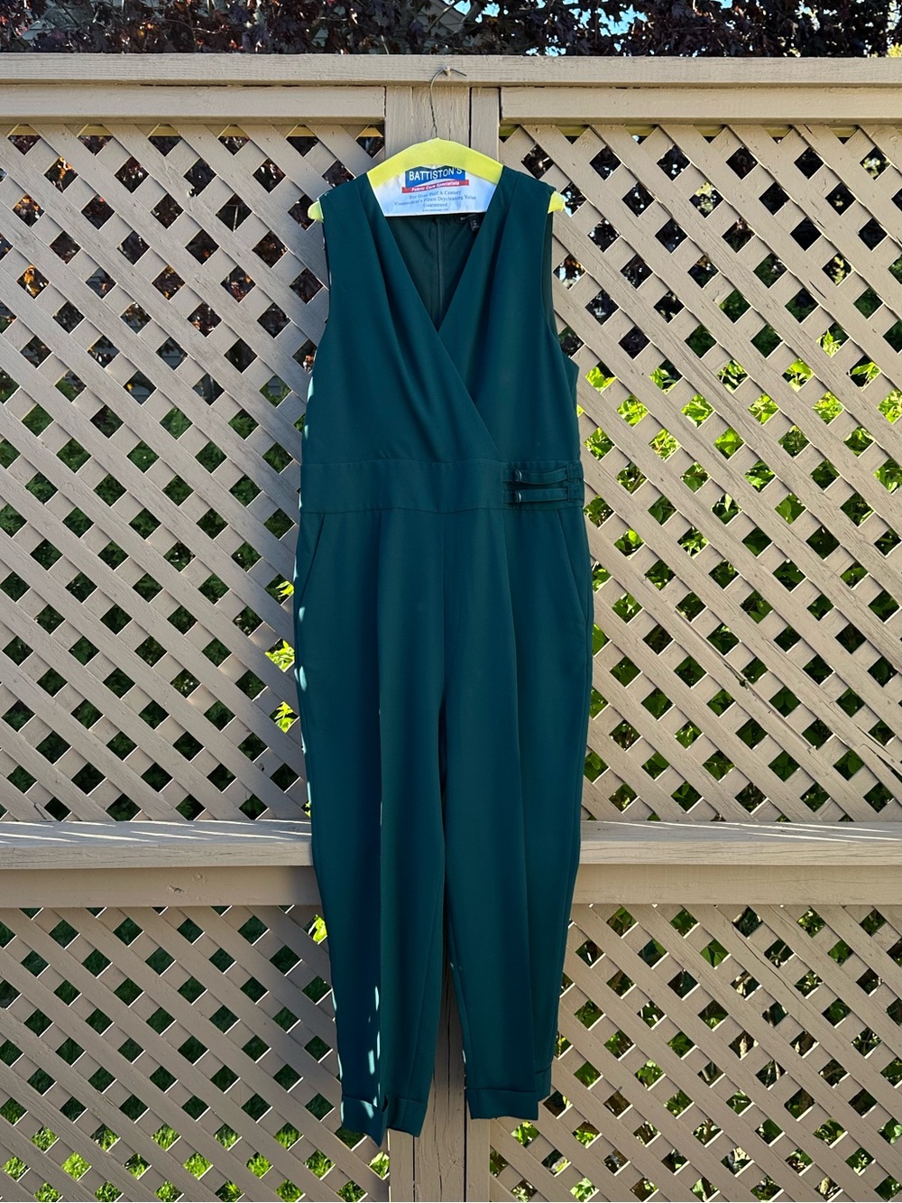Banana Republic Teal V-Neck Jumpsuit